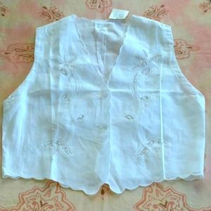 Vintage white lace vest